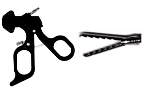 Elmed 5mm Dissectors and Graspers Alligator Grasper Retro-Facing Teeth Double Action, 20mm Tip - Insulated Handles