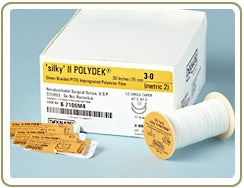 Deknatel Polydek - Suture with Needle Nonabsorbable Coated Green Suture Braided Polyester Size 2 - 0 30 Inch Suture 1-Needle 12.7 mm Length 1/2 Circle Reverse Cutting Needle - 6-524