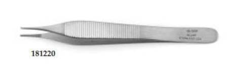 Teleflex Medical Pilling Dressing Forceps Adson 4-3/4 Inch Stainless Steel NonSterile NonLocking Thumb Handle Straight Serrated Tips - 181220