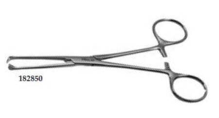 Teleflex Medical Pilling Tissue Forceps Allis 6 Inch Stainless Steel NonSterile Ratchet Lock Finger Ring Handle Straight 4 X 5 Teeth - 182850