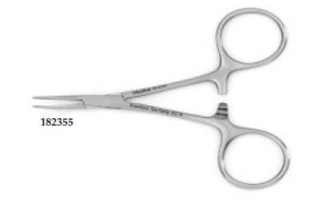 Teleflex Medical - Hemostatic Forceps Hartmann-Mosquito 4 Inch Length Surgical Grade Finger Ring Handle Curved Smooth - 182355