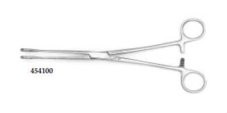 Teleflex Medical Sponge Forceps Foerster 9-1/2 Inch Finger Ring Handle Straight Cross Serrated Jaws - 454100