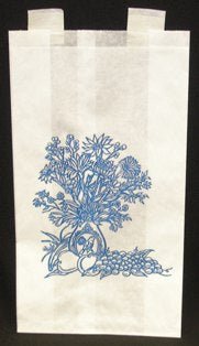 Tidi Products Tidi Bedside Bag 3.13 X 6.5 X 11.38 Inch White / Blue Floral Print Paper - 950231