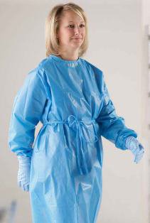 Tidi Products P2 HiRisk Chemotherapy Procedure Gown Large Unisex Blue - 8586