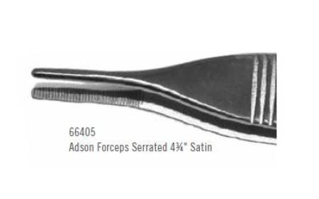 Centurion - Dressing Forceps Adson 4-3/4 Inch Length Floor Grade Stainless Steel Sterile NonLocking Thumb Handle Straight Serrated Tips - TRI66405