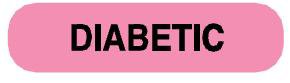 Medline - Pre-Printed Label Auxiliary Label Pink Diabetic Black Safety and Instructional 1-1/4 X 5/16 Inch - NL4430