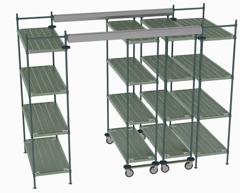 Metro Crash Metro Top-Track Overhead Track Shelving Complete Kit with Super Erecta Pro Shelves