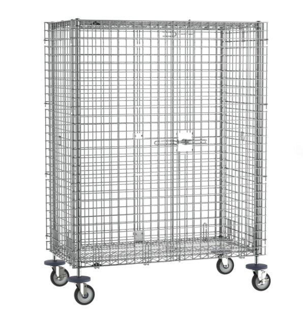 Metro Crash Super Erecta Mobile Security Shelving Unit, Chrome