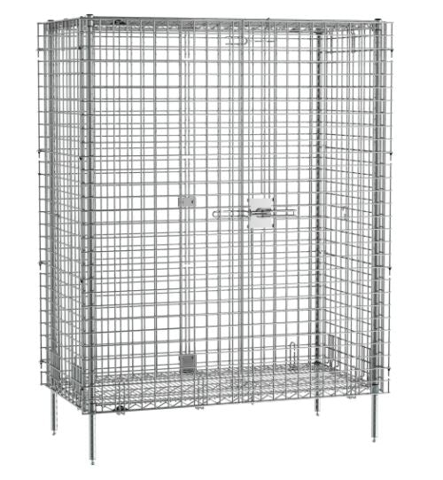 Metro Crash qwikSLOT Stationary Security Shelving Unit, Chrome