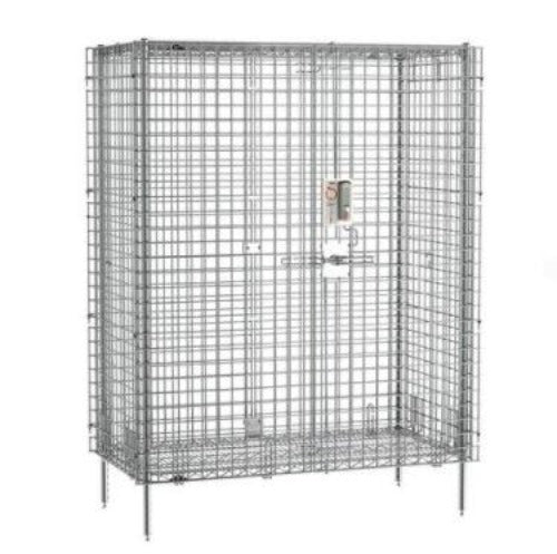 Metro Crash qwikSLOT Stationary Security Shelving Unit, Chrome