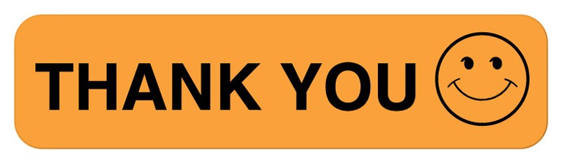 Medical Labels - Thank you Label, 1-1/4" x 5/16"
