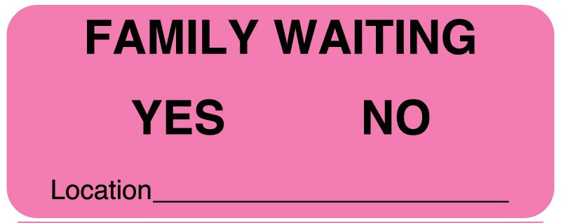 Medical Labels - Family Waiting Label, 2-1/4" x 7/8"