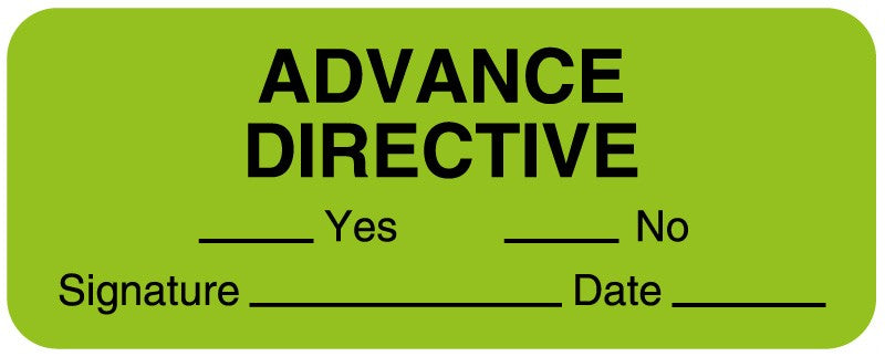 Medical Labels - Advance Directive Label, 2-1/4" x 7/8"