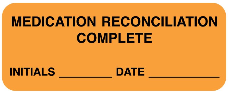 Medical Labels - Medication Reconciliation Complete, 2-1/4" x 7/8"