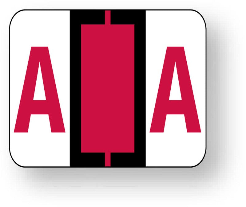 Medical Labels - Alpha File Folder Label - Tab and Smead BCCR Compatible - Red, 1-1/4" x 1"