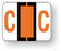 Medical Labels - Alpha File Folder Label - Tab and Smead BCCR Compatible - Dark Orange, 1-1/4" x 1"