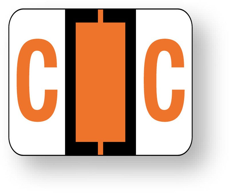 Medical Labels - Alpha File Folder Label - Tab and Smead BCCR Compatible - Dark Orange, 1-1/4" x 1"
