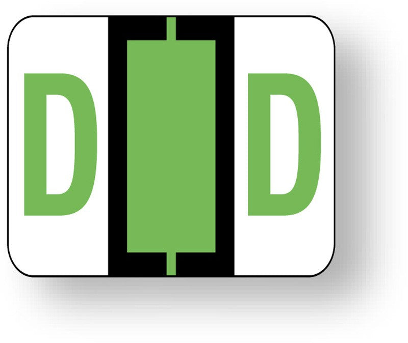 Medical Labels - Alpha File Folder Label - Tab and Smead BCCR Compatible - Light Green, 1-1/4" x 1"