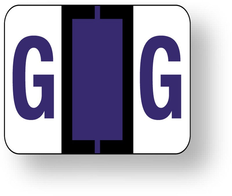 Medical Labels - Alpha File Folder Label - Tab and Smead BCCR Compatible - Purple, 1-1/4" x 1"