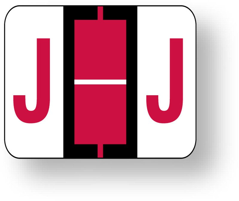 Medical Labels - Alpha File Folder Label - Tab and Smead BCCR Compatible - Red, 1-1/4" x 1"