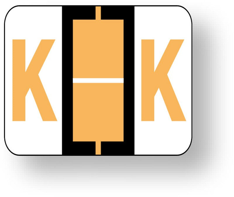 Medical Labels - Alpha File Folder Label - Tab and Smead BCCR Compatible - Light Orange, 1-1/4" x 1"