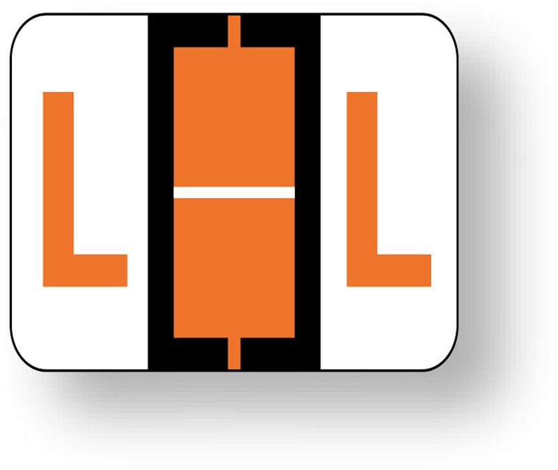 Medical Labels - Alpha File Folder Label - Tab and Smead BCCR Compatible - Dark Orange, 1-1/4" x 1"