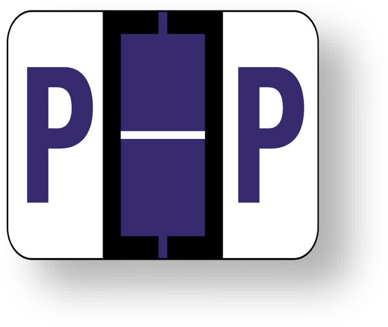 Medical Labels - Alpha File Folder Label - Tab and Smead BCCR Compatible - Purple, 1-1/4" x 1"