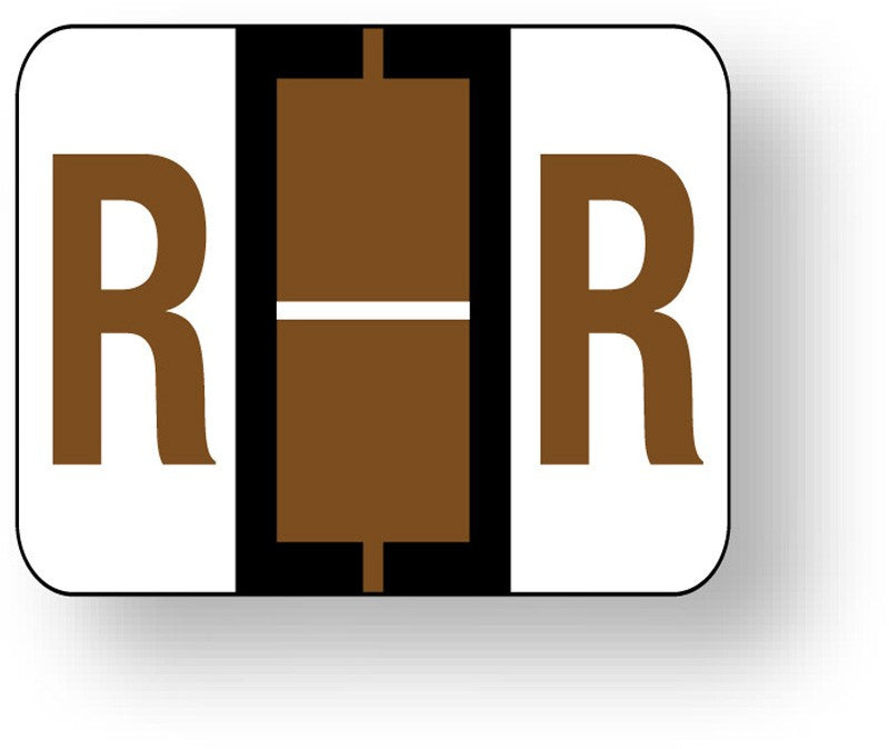 Medical Labels - Alpha File Folder Label - Tab and Smead BCCR Compatible - Brown, 1-1/4" x 1"