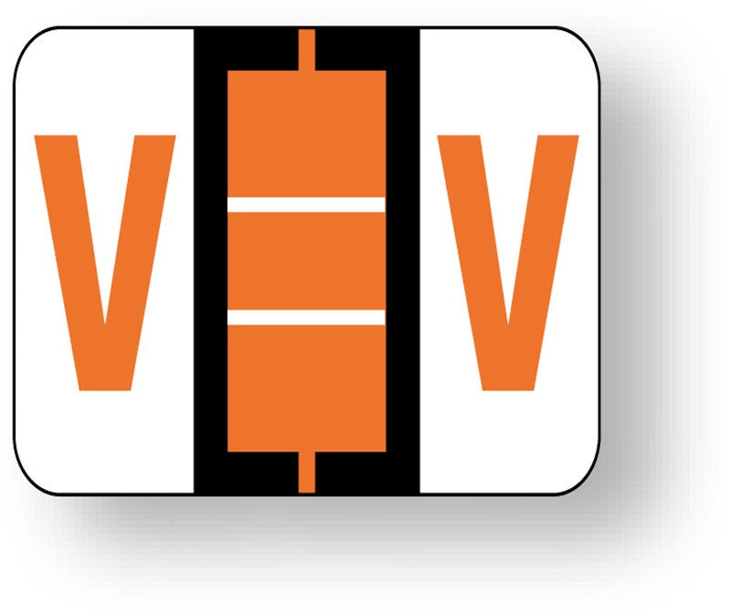 Medical Labels - Alpha File Folder Label - Tab and Smead BCCR Compatible - Dark Orange, 1-1/4" x 1"