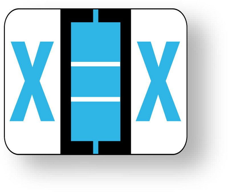Medical Labels - Alpha File Folder Label - Tab and Smead BCCR Compatible - Blue, 1-1/4" x 1"