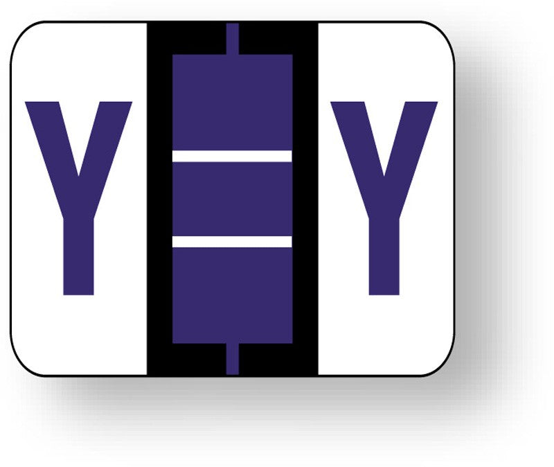 Medical Labels - Alpha File Folder Label - Tab and Smead BCCR Compatible - Purple, 1-1/4" x 1"