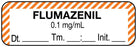 Medical Labels - Anesthesia Label, Flumazenil 0.1 mg/mL Date Time Initial, 1-1/2" x 1/2"