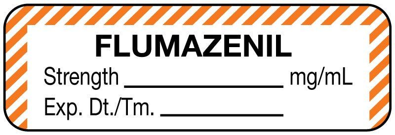 Medical Labels - Anesthesia Label, Flumazenil mg/mL Date Time Initial, 1-1/2" x 1/2"