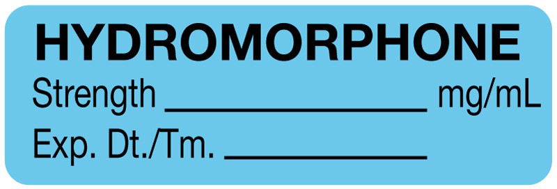 Medical Labels - Anesthesia Label, Hydromorphone mg/mL, 1-1/2" x 1/2"