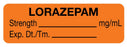 Medical Labels - Anesthesia Label, Lorazepam mg/mL, 1-1/2" x 1/2"