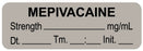 Medical Labels - Anesthesia Label, Mepivacaine mg/mL Date Time Initial, 1-1/2" x 1/2"