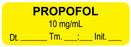 Medical Labels - Anesthesia Label, Propofol 10 mg/mL Date Time Initial, 1-1/2" x 1/2"