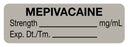 Medical Labels - Anesthesia Label, Mepivacaine mg/mL, 1-1/2" x 1/2"