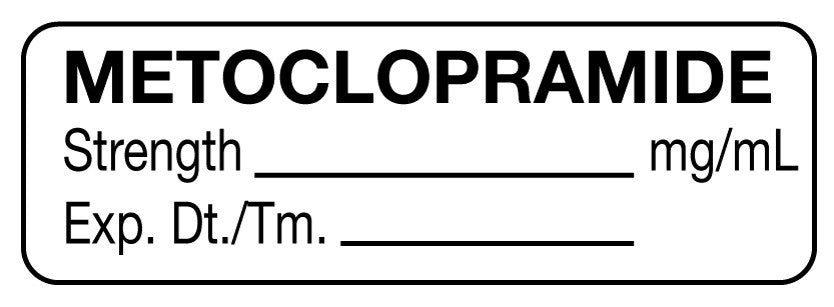 Medical Labels - Anesthesia Label, Metoclopramide mg/mL, 1-1/2" x 1/2"