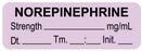 Medical Labels - Anesthesia Label, Norepinephrine Date Time Initial, 1-1/2" x 1/2"