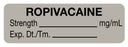 Medical Labels - Anesthesia Label, Ropivacaine mg/mL, 1-1/2" x 1/2"