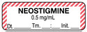 Medical Labels - Anesthesia Label, NEOSTIGMINE 0.5 mg/mL Date Time Initial, 1-1/2" x 1/2"