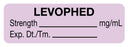 Medical Labels - Anesthesia Label, Levophed mg/mL, 1-1/2" x 1/2"