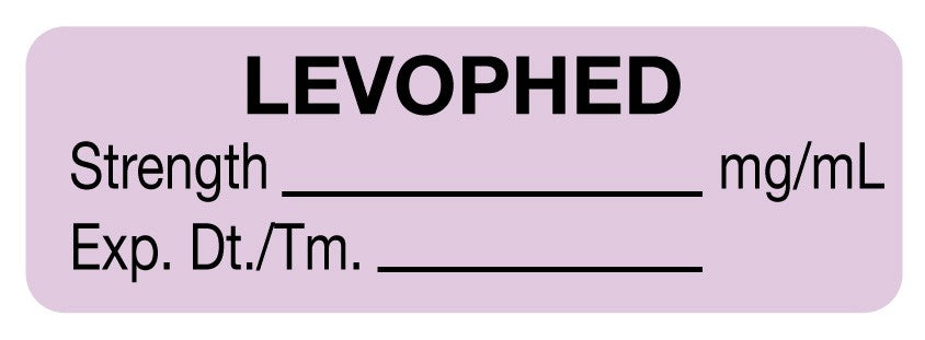 Medical Labels - Anesthesia Label, Levophed mg/mL, 1-1/2" x 1/2"