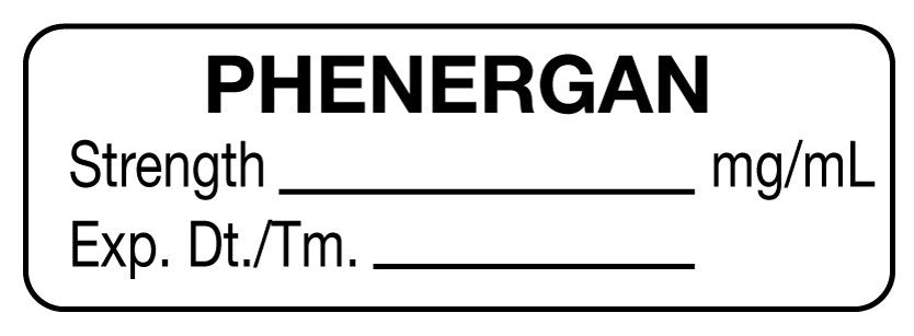 Medical Labels - Anesthesia Label, Phenergan mg/mL, 1-1/2" x 1/2"