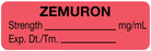 Medical Labels - Anesthesia Label, Zemuron mg/mL, 1-1/2" x 1/2"