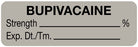 Medical Labels - Anesthesia Label, Bupivacaine %, 1-1/2" x 1/2"