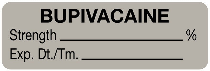 Medical Labels - Anesthesia Label, Bupivacaine %, 1-1/2" x 1/2"