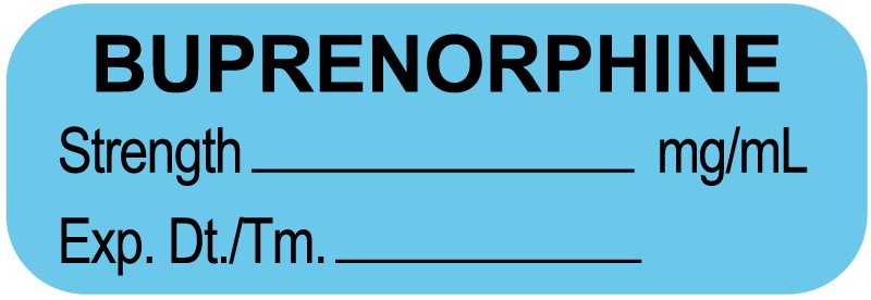 Medical Labels - Anesthesia Label, Buprenorphine mg/mL, 1-1/2" x 1/2"
