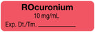 Medical Labels - Anesthesia Label, Rocuronium 10mg/mL, 1-1/2" x 1/2"